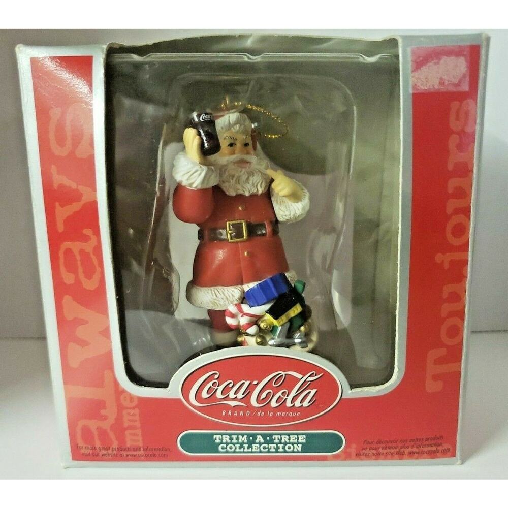 Coca Cola Trim a Tree Collection Christmas Ornament Santa Bag of Toys NOS U72
